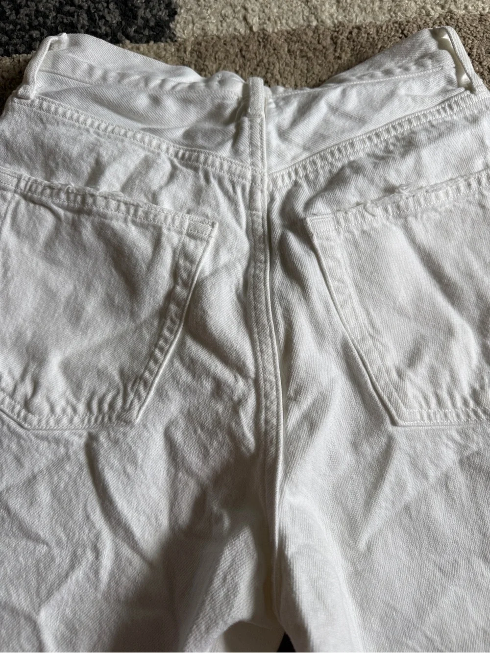 AGOLDE Stella White High-Waist Frayed Hem Women’s Hidden Button Fly Shorts- 23 - Picture 14 of 14